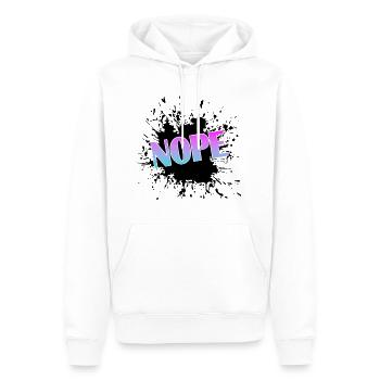 Nope - Männer Premium Bio Hoodie - Weiß - Vorne - Nico (187cm)