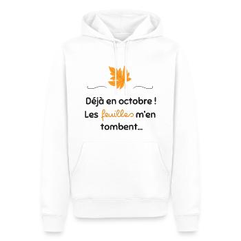 Déjà en octobre ! | Cadeau - Sweat à capuche Premium bio Homme - blanc - Devant - Nico (187cm)
