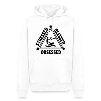 Wakeboard : Stressé. Béni. Obsédé. - Sweat à capuche Premium bio Homme - blanc - Devant - Nico (187cm)