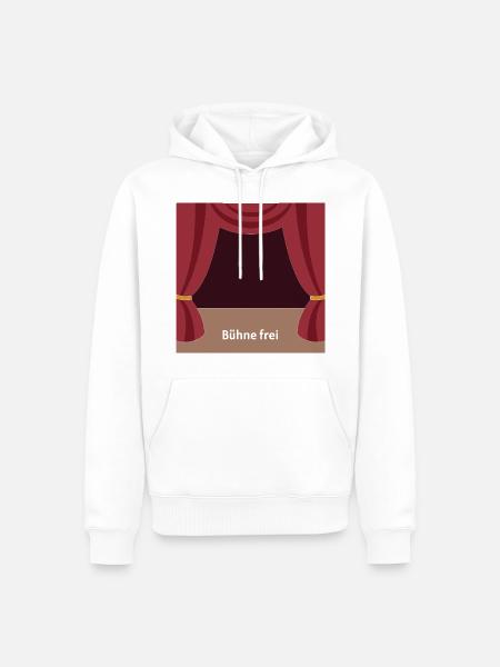 Bühne frei - Männer Premium Bio Hoodie - Weiß