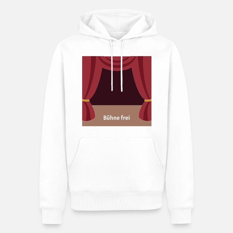 Bühne frei - Männer Premium Bio Hoodie - Weiß