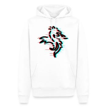 Glitch Drache - Männer Premium Bio Hoodie - Weiß - Vorne - Nico (187cm)
