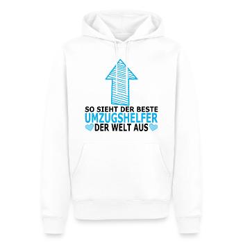 Umzugshelfer Dankeschön Danke Geschenkideen - Männer Premium Bio Hoodie - Weiß - Vorne - Nico (187cm)
