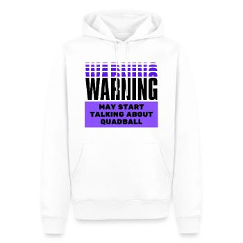 Warnung kann anfangen, über Quadball zu sprechen. - Männer Premium Bio Hoodie - Weiß - Vorne - Nico (187cm)