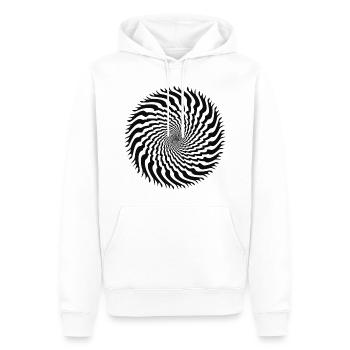 Illusion d’optique en spirale dentelée - Sweat à capuche Premium bio Homme - blanc - Devant - Nico (187cm)