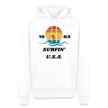 SURFIN' U.S.A. 1963 - Sweat à capuche Premium bio Homme - blanc - Devant - Nico (187cm)