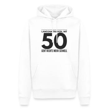 50. Geburtstag - Männer Premium Bio Hoodie - Weiß - Vorne - Nico (187cm)