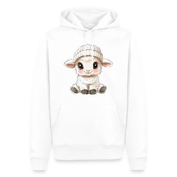 mouton mignon mignon bébé enfants animal agneau dessin animé - Sweat à capuche Premium bio Homme - blanc - Devant - Nico (187cm)