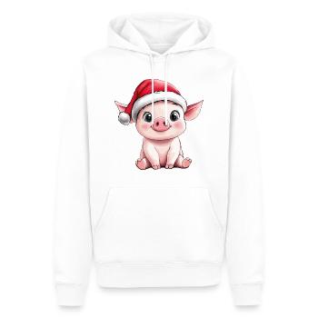 Cochon Noël Mignon Mignon Couler Cochon - Sweat à capuche Premium bio Homme - blanc - Devant - Nico (187cm)