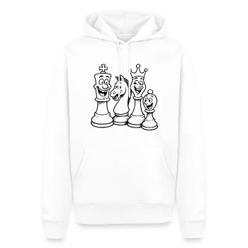 Schach SW - Männer Premium Bio Hoodie - Weiß - Vorne - Nico (187cm)