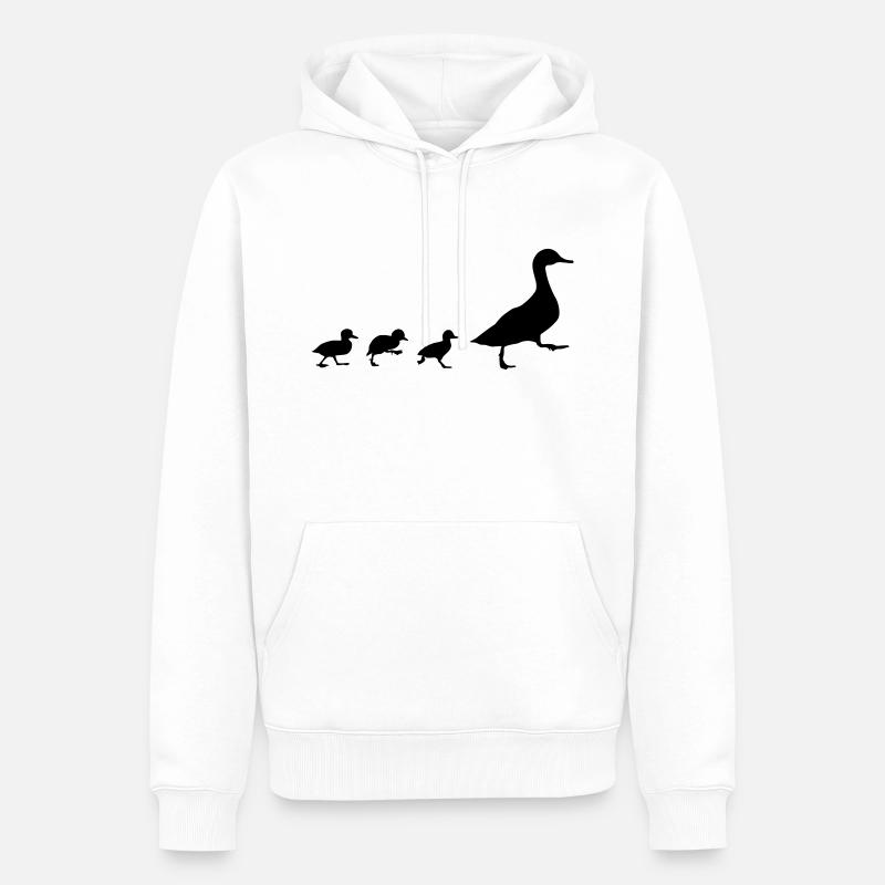 Duck and 3 chicks (super cheap!) - Sweat à capuche Premium bio Homme - blanc