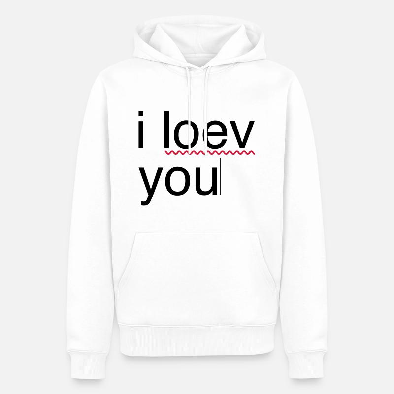 ich liebe dich Fehler - Männer Premium Bio Hoodie - Weiß