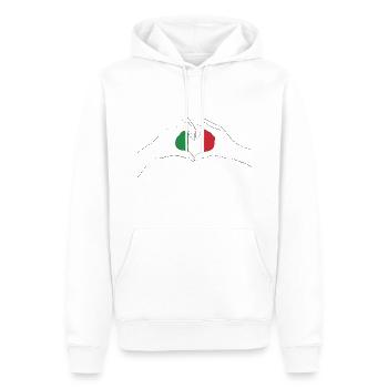 Cœur Italie - Sweat à capuche Premium bio Homme - blanc - Devant - Nico (187cm)
