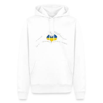 Ukraine Herz - Männer Premium Bio Hoodie - Weiß - Vorne - Nico (187cm)
