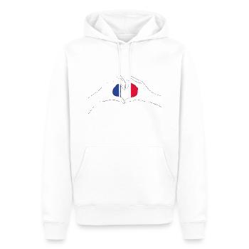 Frankreich Herz - Männer Premium Bio Hoodie - Weiß - Vorne - Nico (187cm)