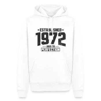 1972 geboren Jahrgang Geburtstag Vintage Geschenk - Männer Premium Bio Hoodie - Weiß - Vorne - Nico (187cm)