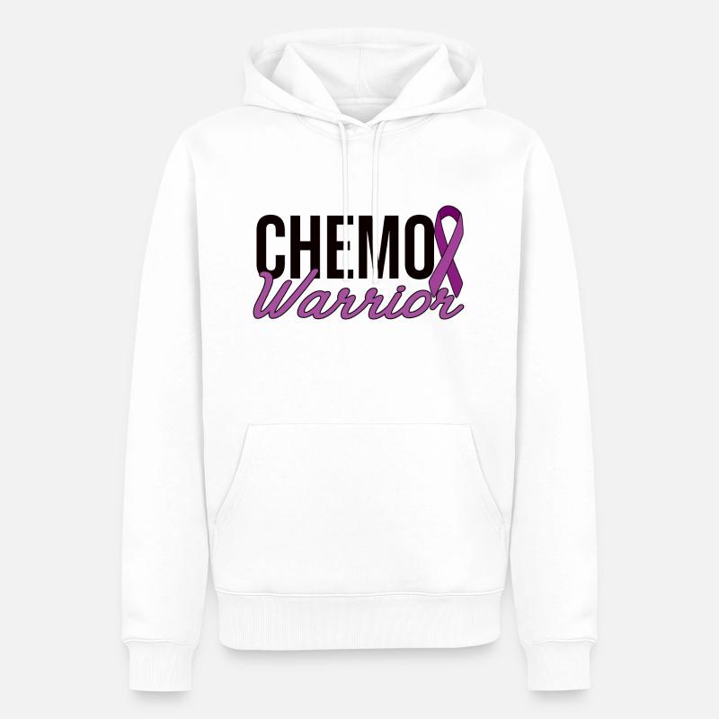 Chemo Warrior - Arc violet - Sweat à capuche Premium bio Homme - blanc