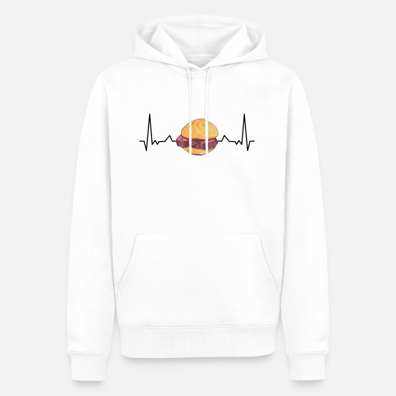 Leberkas Herzschlag Liebe Leberkäse - Männer Premium Bio Hoodie - Weiß