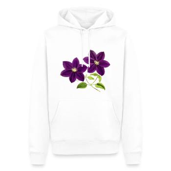 fleurs violettes - Sweat à capuche Premium bio Homme - blanc - Devant - Nico (187cm)