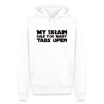 My Brain Has Too Many Tabs Open - Männer Premium Bio Hoodie - Weiß - Vorne - Nico (187cm)