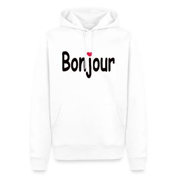 Bonjour Herz - Männer Premium Bio Hoodie - Weiß - Vorne - Nico (187cm)