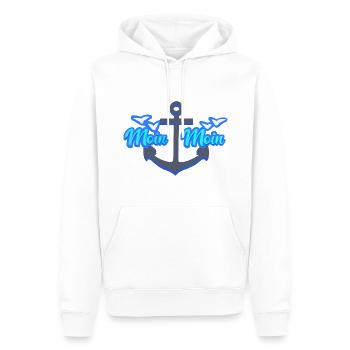 Moin Moin I Begrüßung - Männer Premium Bio Hoodie - Weiß - Vorne - Nico (187cm)