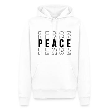 Paix - Sweat à capuche Premium bio Homme - blanc - Devant - Nico (187cm)