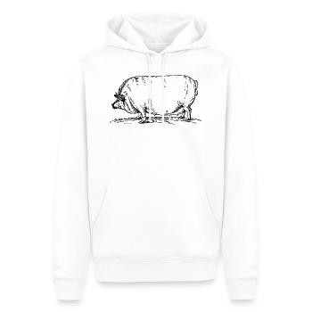 Sau - Männer Premium Bio Hoodie - Weiß - Vorne - Nico (187cm)