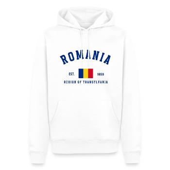 Rumänien Gegründet 1859 - Männer Premium Bio Hoodie - Weiß - Vorne - Nico (187cm)