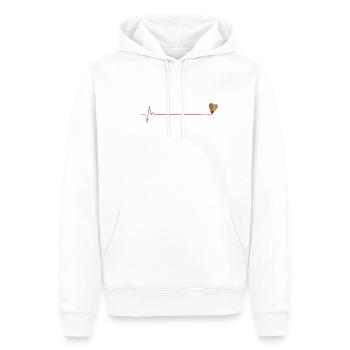 Kreative Heartbeate: Drawing for life - Männer Premium Bio Hoodie - Weiß - Vorne - Nico (187cm)