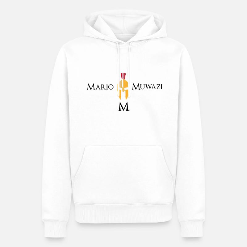 L'original | Mario Muwazi - Sweat à capuche Premium bio Homme - blanc