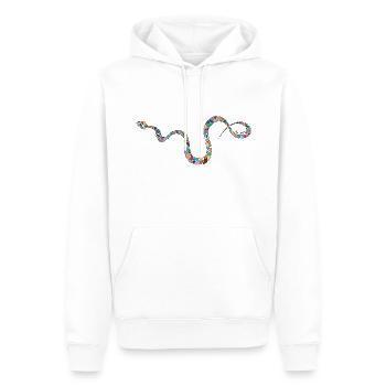 Bunte Schlange - bunte Schlange - Männer Premium Bio Hoodie - Weiß - Vorne - Nico (187cm)