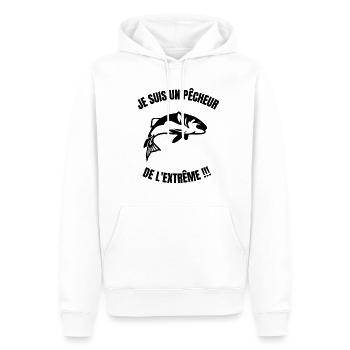 Je suis un pêcheur de l'extrême !!! - Sweat à capuche Premium bio Homme - blanc - Devant - Nico (187cm)