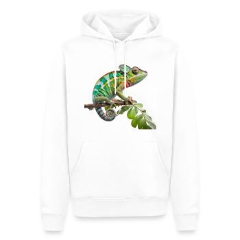 Colorful chameleon life - Men’s Premium Organic Hoodie - white - Front - Nico (187cm)