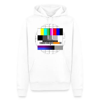 Modèle de test de l’échéance de diffusion - Sweat à capuche Premium bio Homme - blanc - Devant - Nico (187cm)