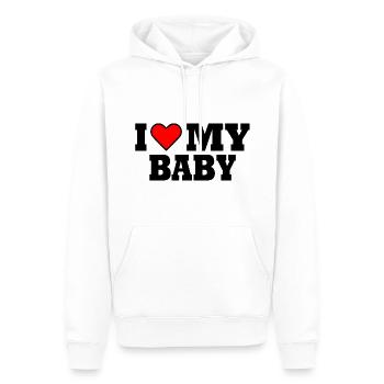 I love my baby - Sweat à capuche Premium bio Homme - blanc - Devant - Nico (187cm)
