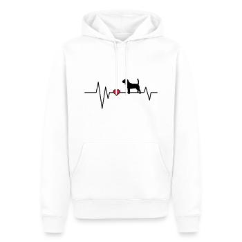 Herzschlag Hund Beagle - Männer Premium Bio Hoodie - Weiß - Vorne - Nico (187cm)