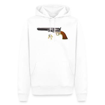 Pistole - Männer Premium Bio Hoodie - Weiß - Vorne - Nico (187cm)