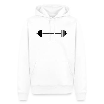 Langhantel Design - Männer Premium Bio Hoodie - Weiß - Vorne - Nico (187cm)
