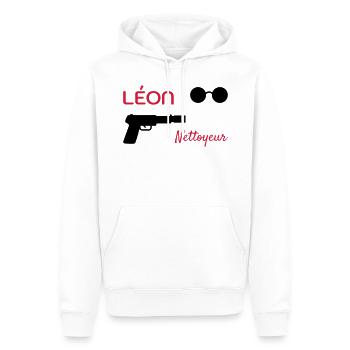 Léon - Nettoyeur - Film Culte - Cinéma - Sweat à capuche Premium bio Homme - blanc - Devant - Nico (187cm)