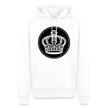 Krone Symbol Kreis - Männer Premium Bio Hoodie - Weiß - Vorne - Nico (187cm)
