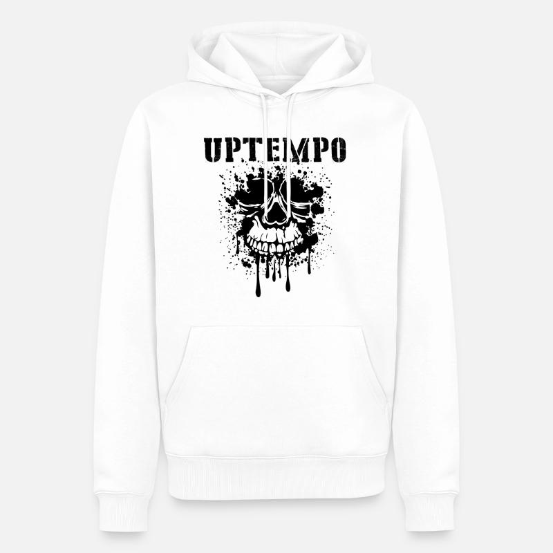 UPTEMPO (design noir) - Sweat à capuche Premium bio Homme - blanc