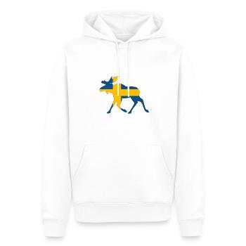 Élan suédois avec drapeau suédois EM - Sweat à capuche Premium bio Homme - blanc - Devant - Nico (187cm)