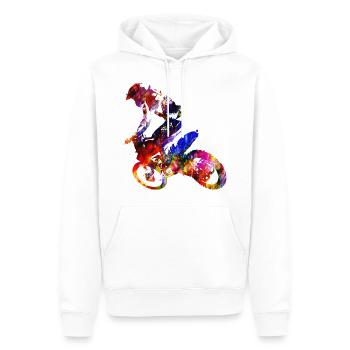 Cross 5 - Männer Premium Bio Hoodie - Weiß - Vorne - Nico (187cm)