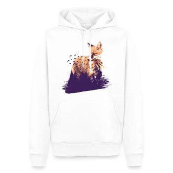 Oiseau de forêt cadeau d'art nature renard - Sweat à capuche Premium bio Homme - blanc - Devant - Nico (187cm)
