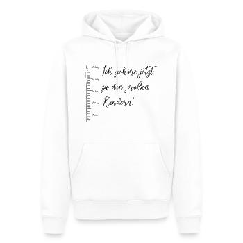Ich gehöre jetzt zu den großen Kindern - Männer Premium Bio Hoodie - Weiß - Vorne - Nico (187cm)