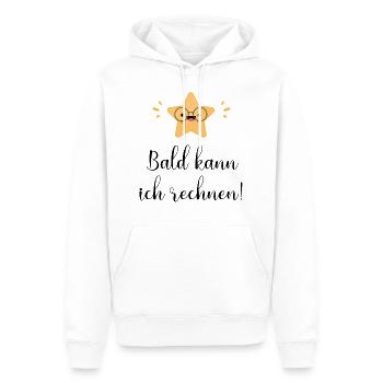 Bald kann ich rechnen! - Männer Premium Bio Hoodie - Weiß - Vorne - Nico (187cm)