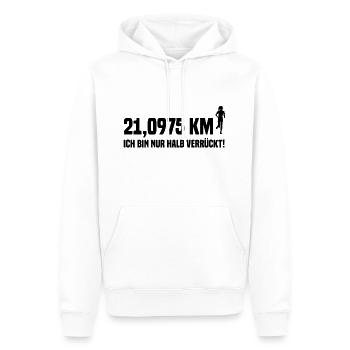 Halbmarathon - Männer Premium Bio Hoodie - Weiß - Vorne - Nico (187cm)