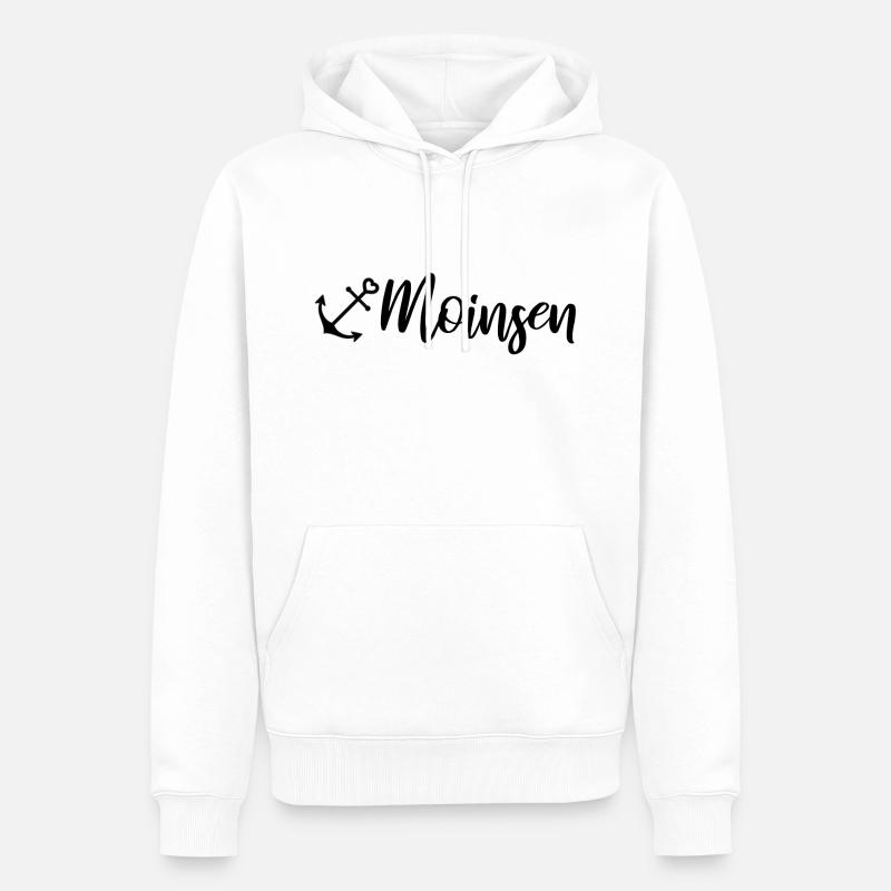 Moinsen - Männer Premium Bio Hoodie - Weiß