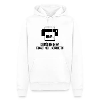Drucker installieren - Männer Premium Bio Hoodie - Weiß - Vorne - Nico (187cm)